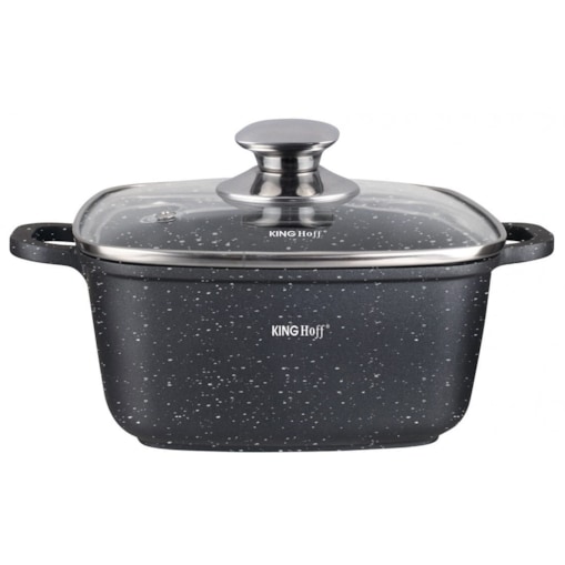 Garnek kwadratowy Z powłoką marmurową 6.5L 28cm indukcja gaz KINGHOFF