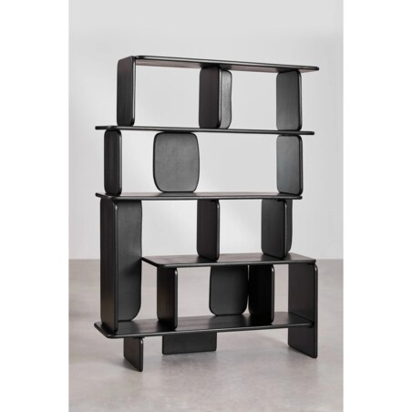 Regał z drewna mango czarmy Agathe 190x140 cm