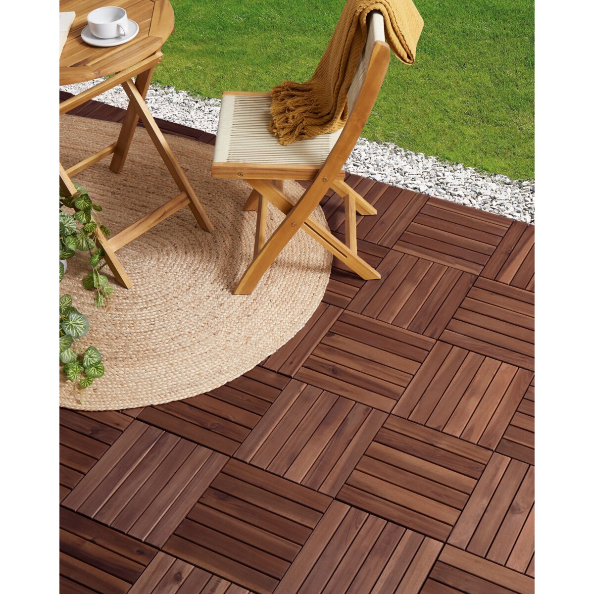 Płytki tarasowe ACCETTURA Certyfikowane drewno akacjowe Brązowy