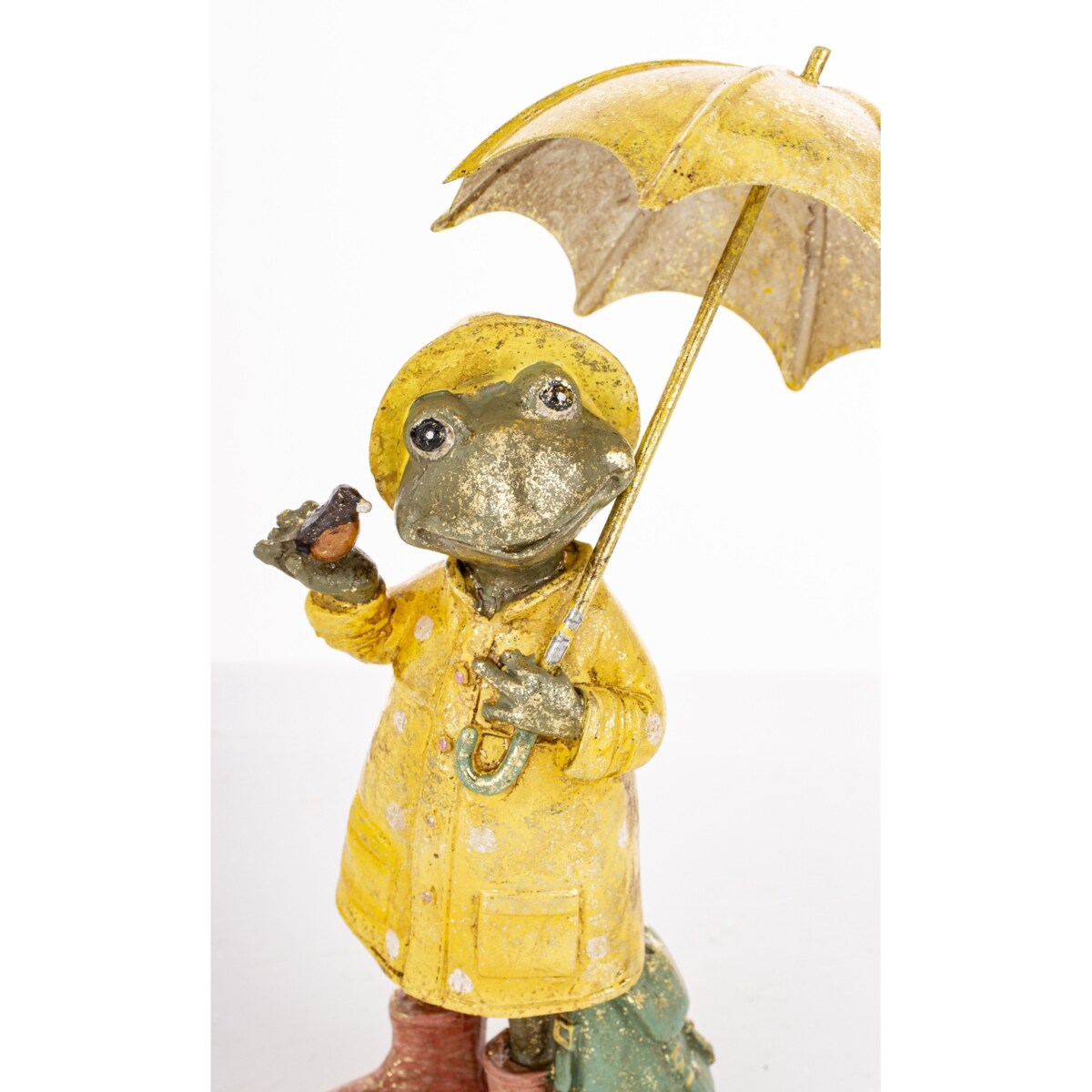 Dekoracja - żabka pod parasolem 19x9,5x9,5 cm ANITA żółta