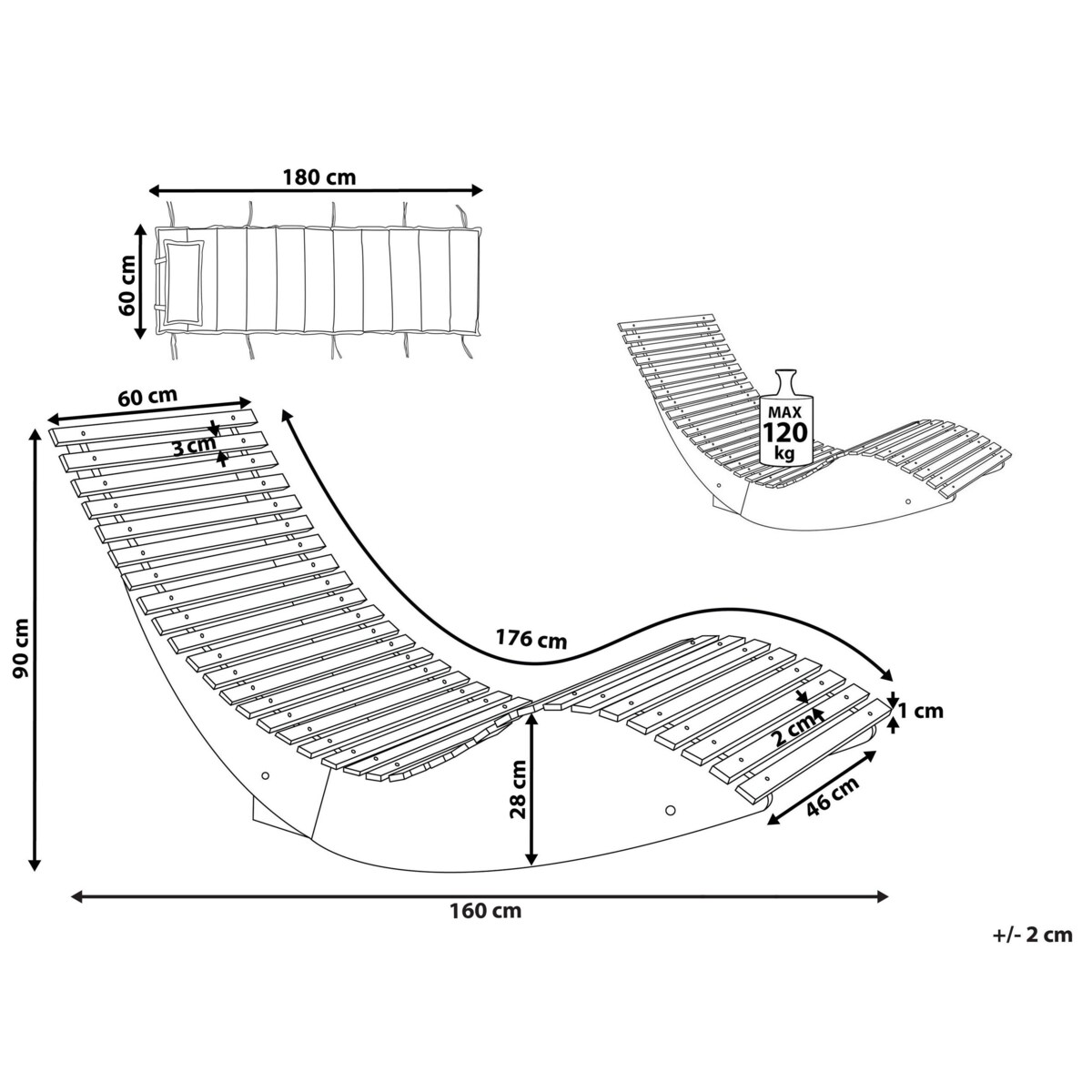 Leżak Złamana biel BRESCIA II