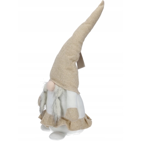 Skrzat Świąteczny Krasnal Gnom Mikołaj Na Święta Dekoracja Beżowy