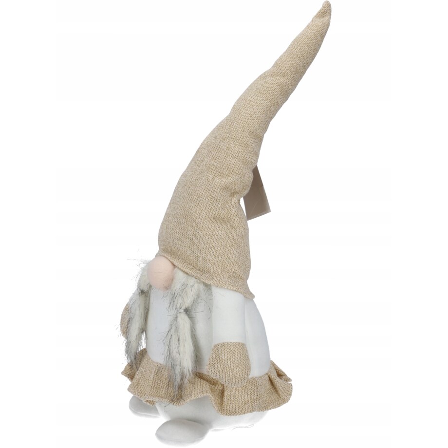 Skrzat Świąteczny Krasnal Gnom Mikołaj Na Święta Dekoracja Beżowy