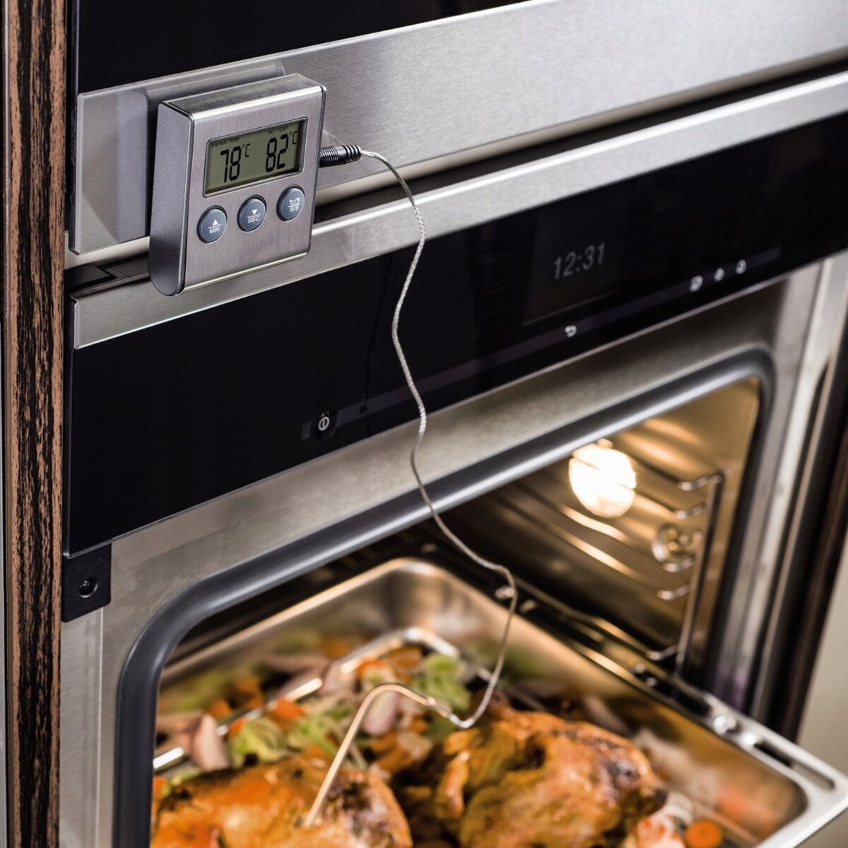 XAVAX Termometr do mięsa cyfrowy z zegarem