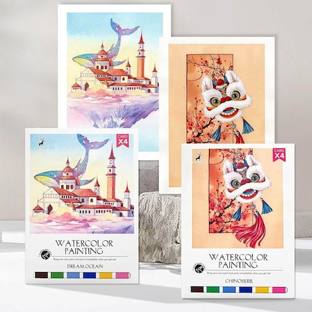 Malowanie akwarelą - Ocean - 4 elementy