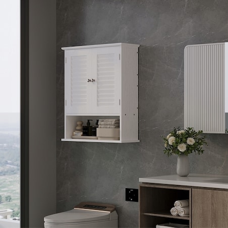 Szafka łazienkowa wisząca biała półka słupek ścienna loft nowoczesna 70 cm