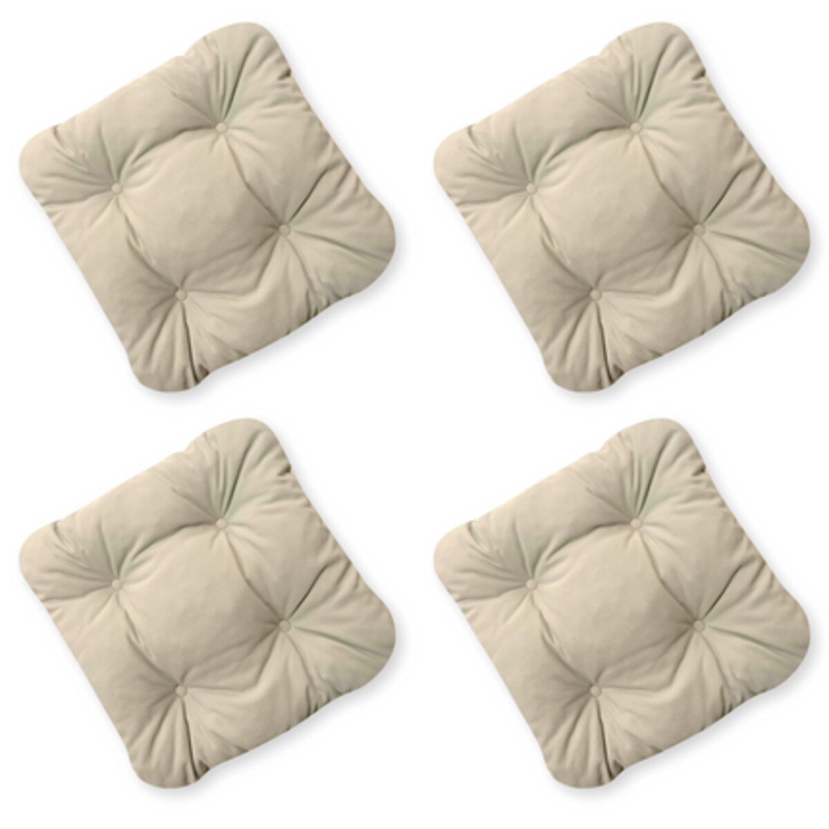 Zestaw 4 poduszek na krzesło/stołek, UV i wodoodporne, 45x45 cm, Beż