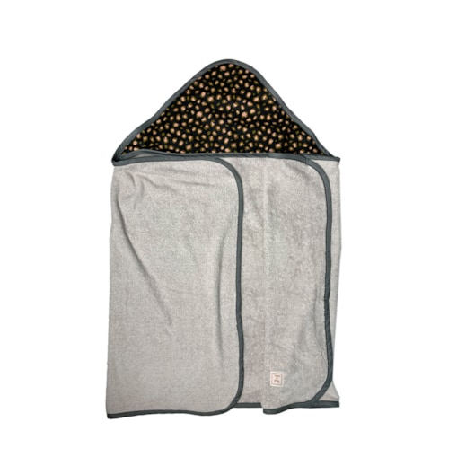 Leopard - duży ręcznik kąpielowy z kapturem black
