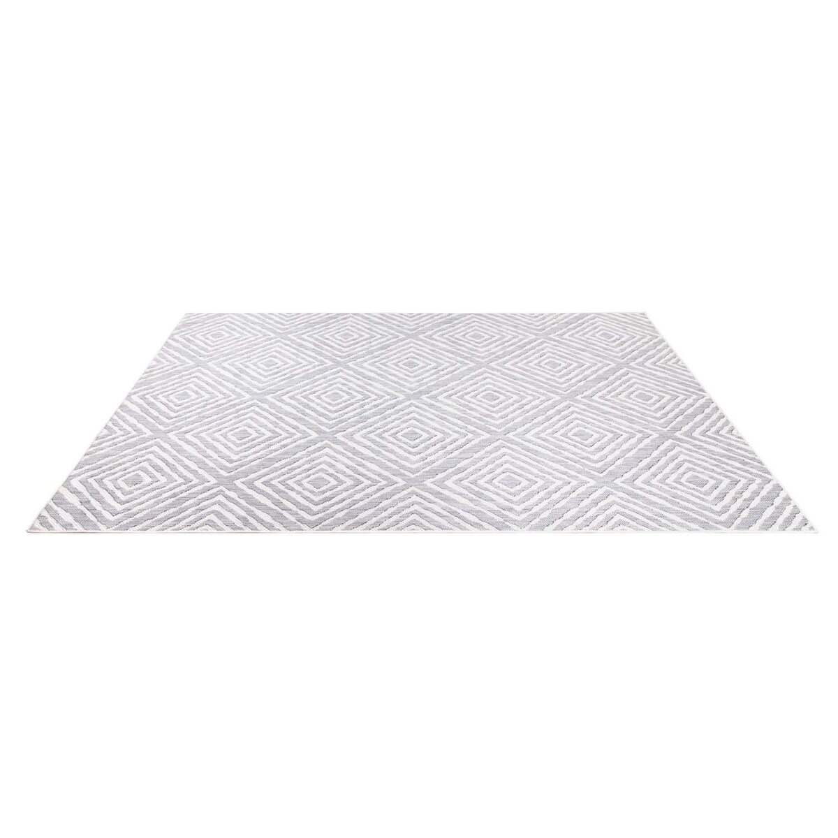 Dywan na zewnątrz i do wnętrz romby Sunny 4640 Szary Krem 160x230