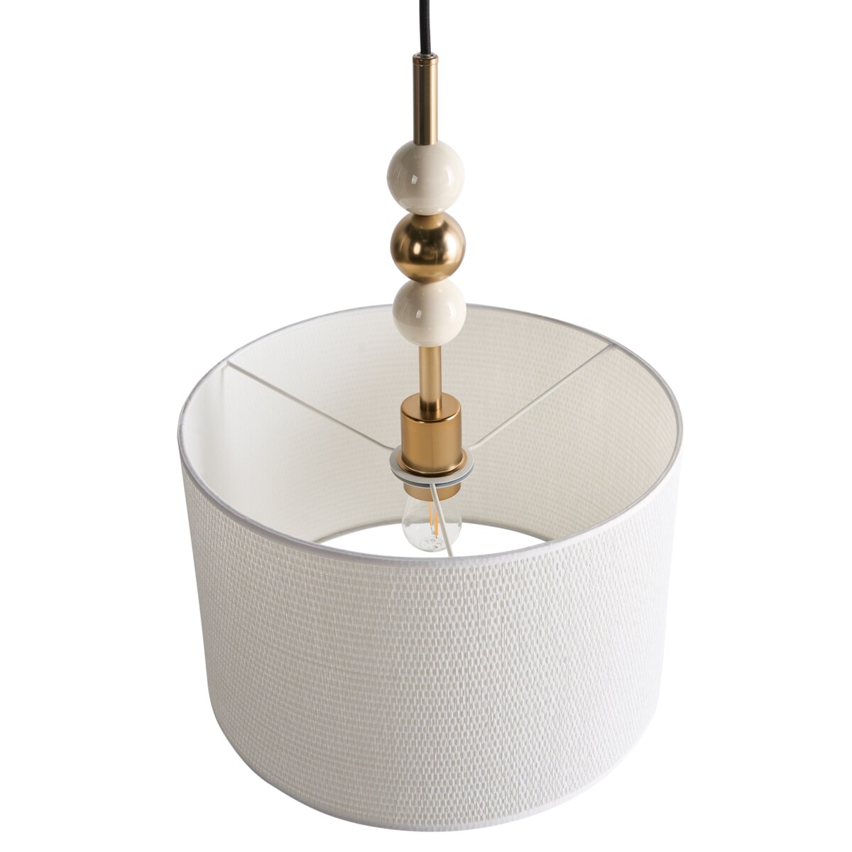 Lampa wisząca LOKY Metal Mosiężny/beżowy
