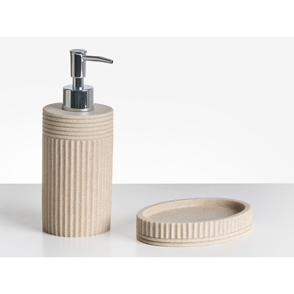 Zestaw akcesoriów łazienkowych 5 elementów CHANCAY Jasnobeżowy