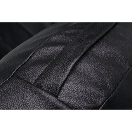 Fotel wiszący BUBBLE poduszka czarna - korpus akryl, poduszka ekoskóra