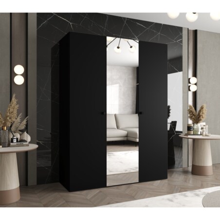 Szafa uchylna otwierana PARMA 2 150 wys. 202 cm Czarny + u. Czarny