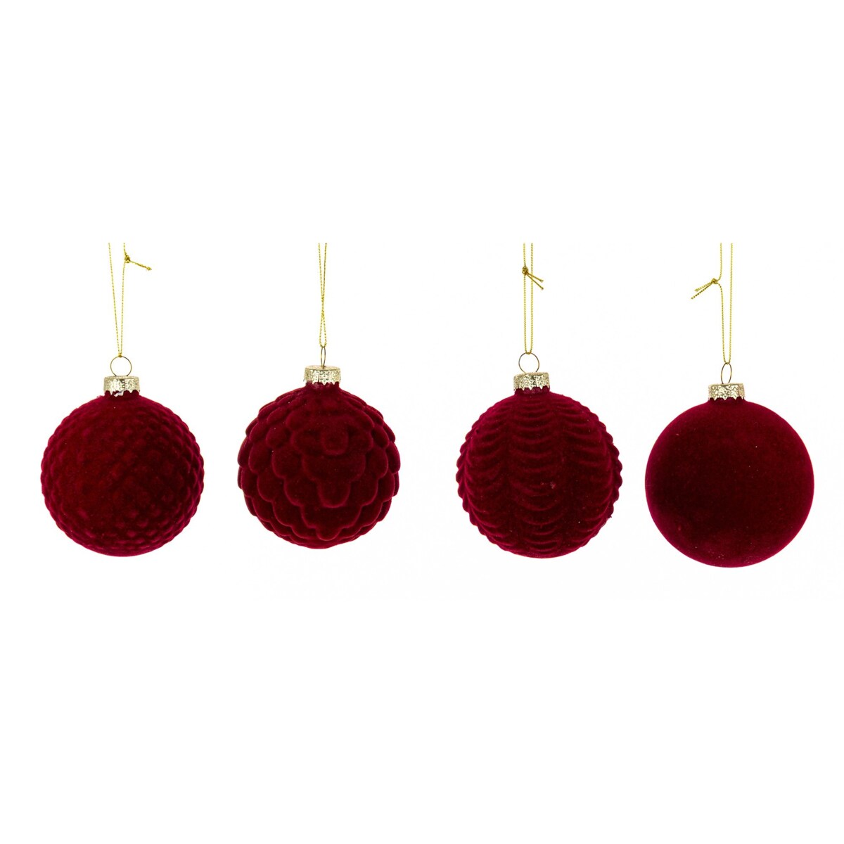 Bombka szklana 12 sztuk BAUBLE Ø 8 cm czerwona