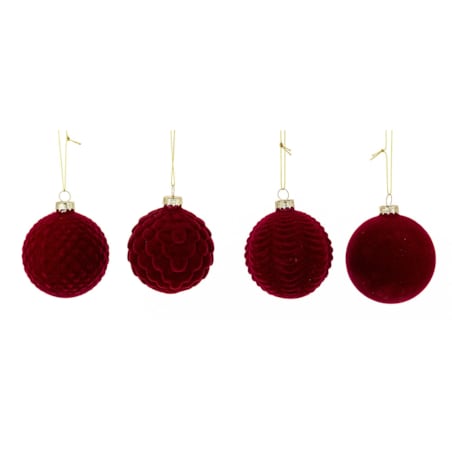 Bombka szklana 12 sztuk BAUBLE Ø 8 cm czerwona