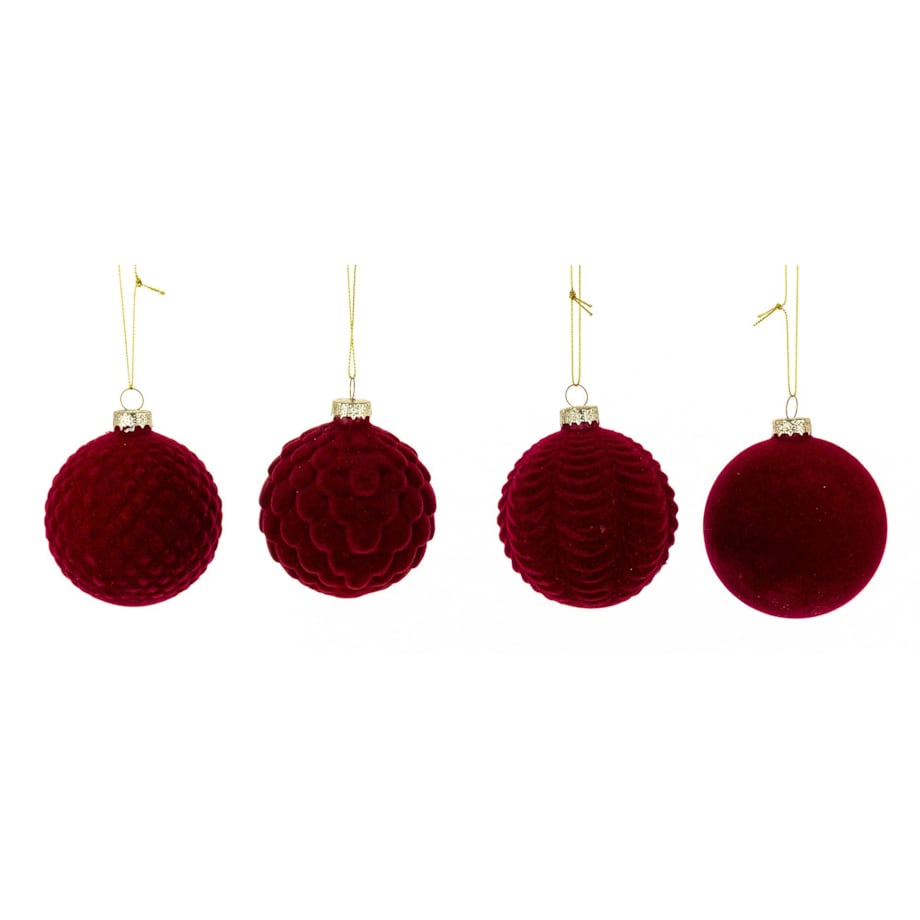 Bombka szklana 12 sztuk BAUBLE Ø 8 cm czerwona