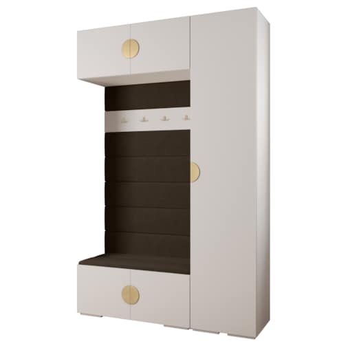 Garderoba do przedpokoju INOVA 4 Z19 biały+złoty+manila04