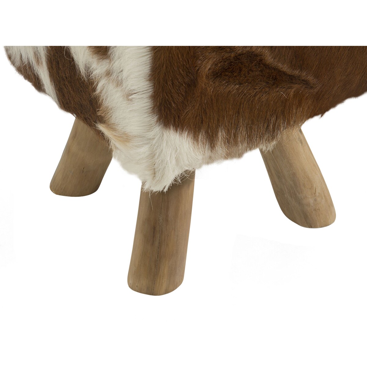 Stołek skórzany brązowy DALTON