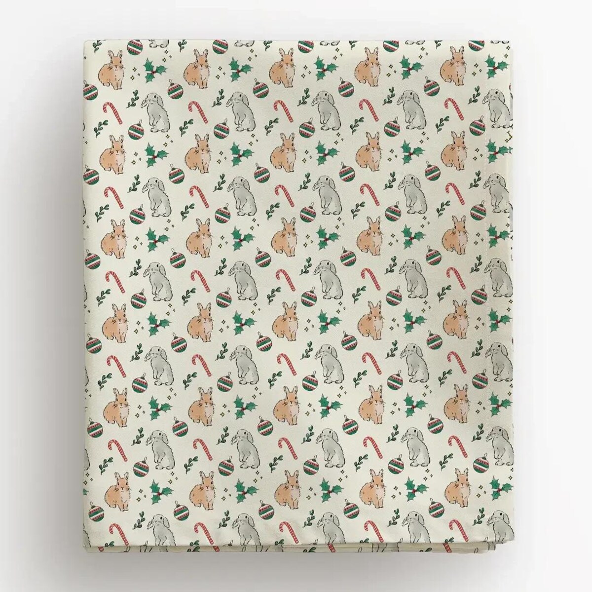 Obrus świąteczny - Akwarelowe króliczki świąteczne - 140x140