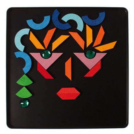 Układanka magnetyczna Kształty Geometryczne i Klejnoty - drewniane klocki Grimm's 6+