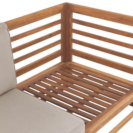 Sofa ogrodowa dla 2 osób TRANI Modułowy Certyfikowane drewno akacjowe Jasnobrązowy