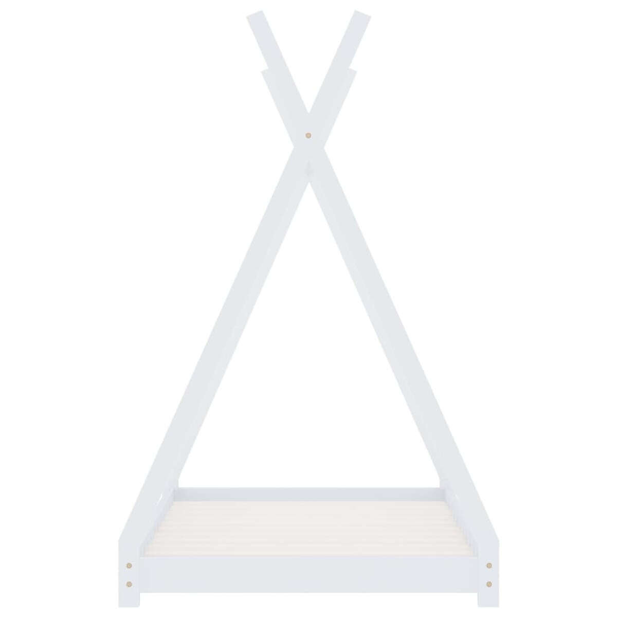 vidaXL Rama łóżka dziecięcego, biała, lite drewno sosnowe, 90 x 200 cm