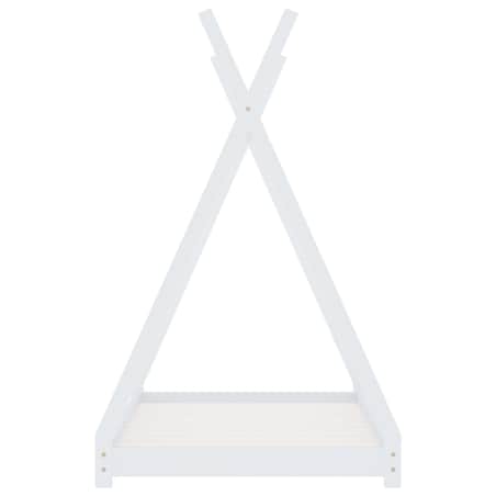 vidaXL Rama łóżka dziecięcego, biała, lite drewno sosnowe, 90 x 200 cm