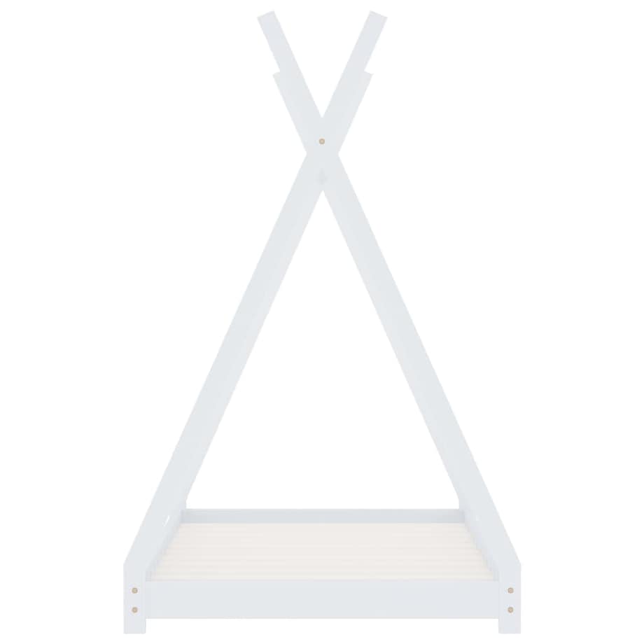 vidaXL Rama łóżka dziecięcego, biała, lite drewno sosnowe, 90 x 200 cm