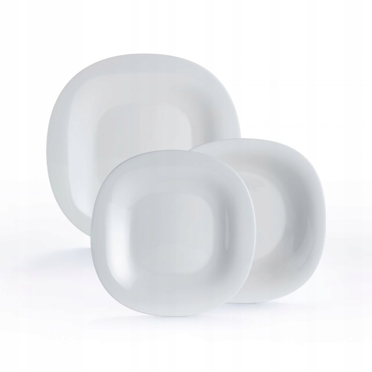 6x TALERZE DESEROWE kwadratowe CARINE SZARE LUMINARC 19 cm na ciasto desery