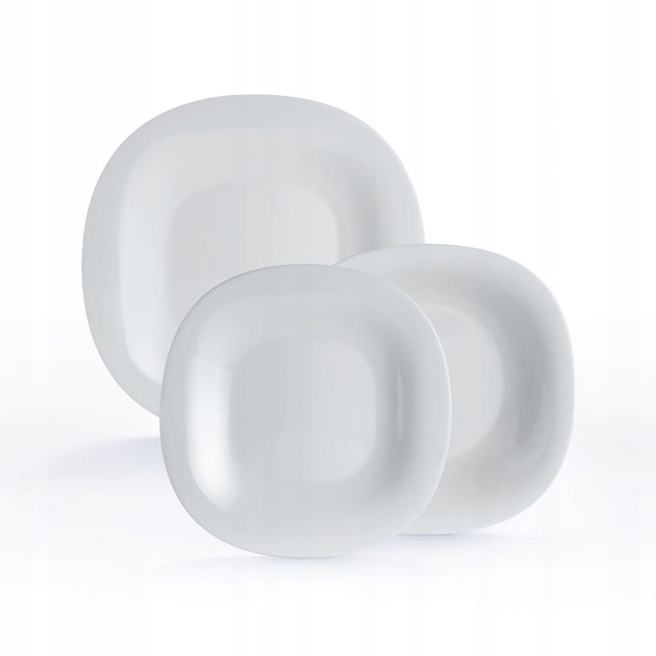 6x TALERZE DESEROWE kwadratowe CARINE SZARE LUMINARC 19 cm na ciasto desery