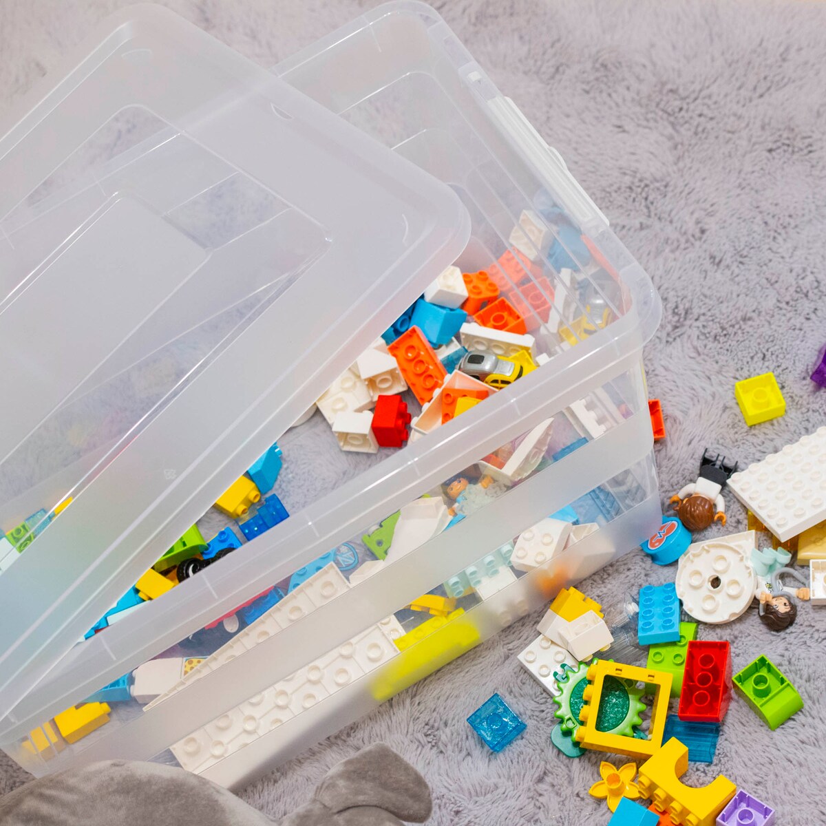 Pojemnik Plastikowy Pudełko Plastikowe Z Pokrywką Na Kółkach Pudło Box 40L