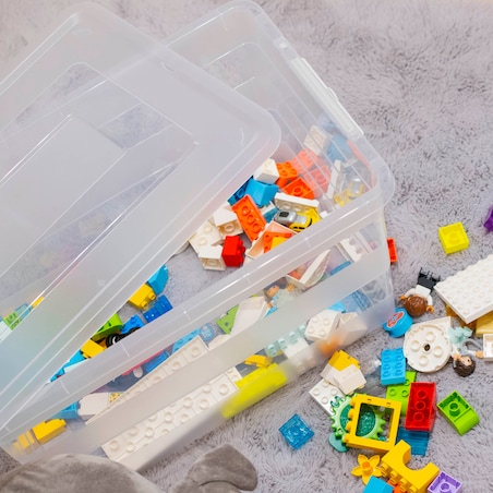 Pojemnik Plastikowy Pudełko Plastikowe Z Pokrywką Na Kółkach Pudło Box 40L