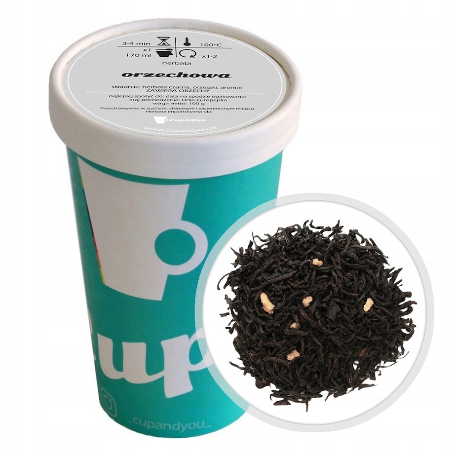 Herbata czarna ORZECHOWA premium sypana orzeszki upominek na prezent 100g