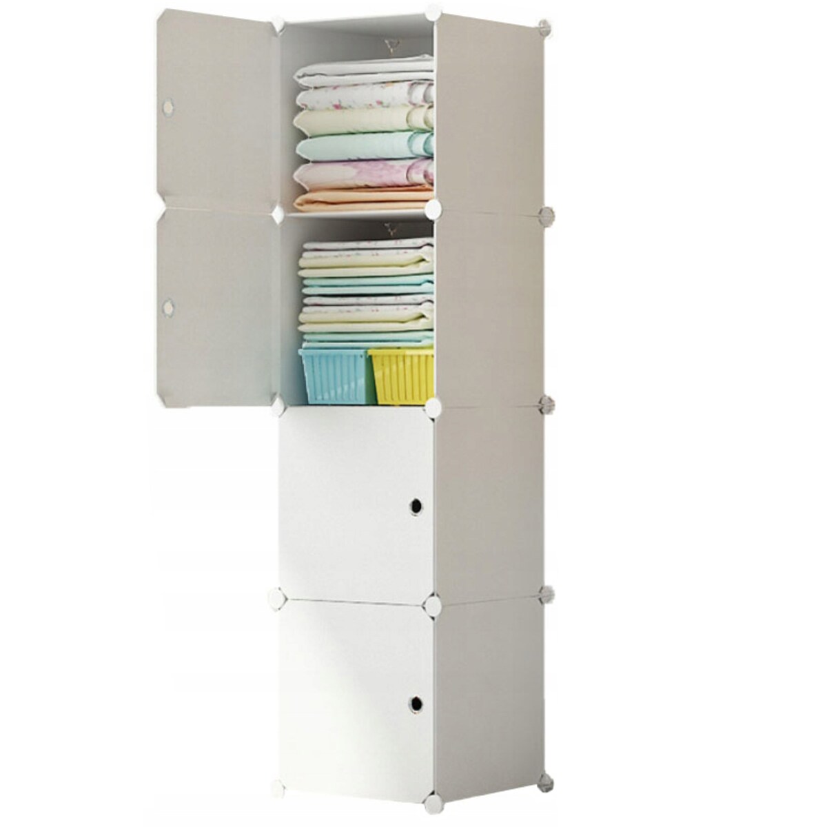 Szafa Modułowa Garderoba Ubraniowa Biała Regał Słupek Półki Pojemna