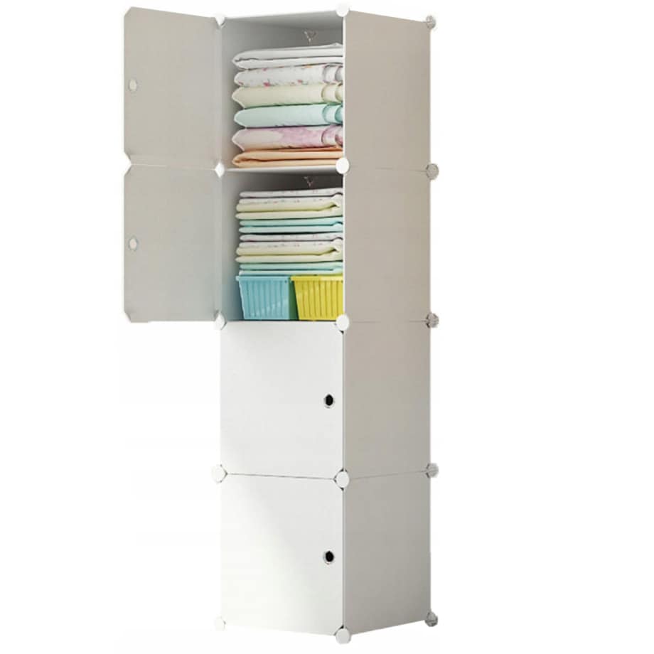 Szafa Modułowa Garderoba Ubraniowa Biała Regał Słupek Półki Pojemna