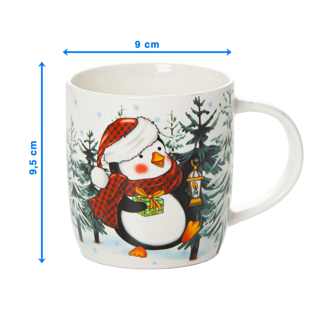 Kubek Świąteczny Ceramiczny Na Prezent 370 Ml Boże Narodzenie Pingwin