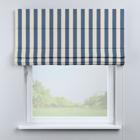 Roleta rzymska Capri, niebiesko-białe pionowe pasy (5,5cm), Quadro