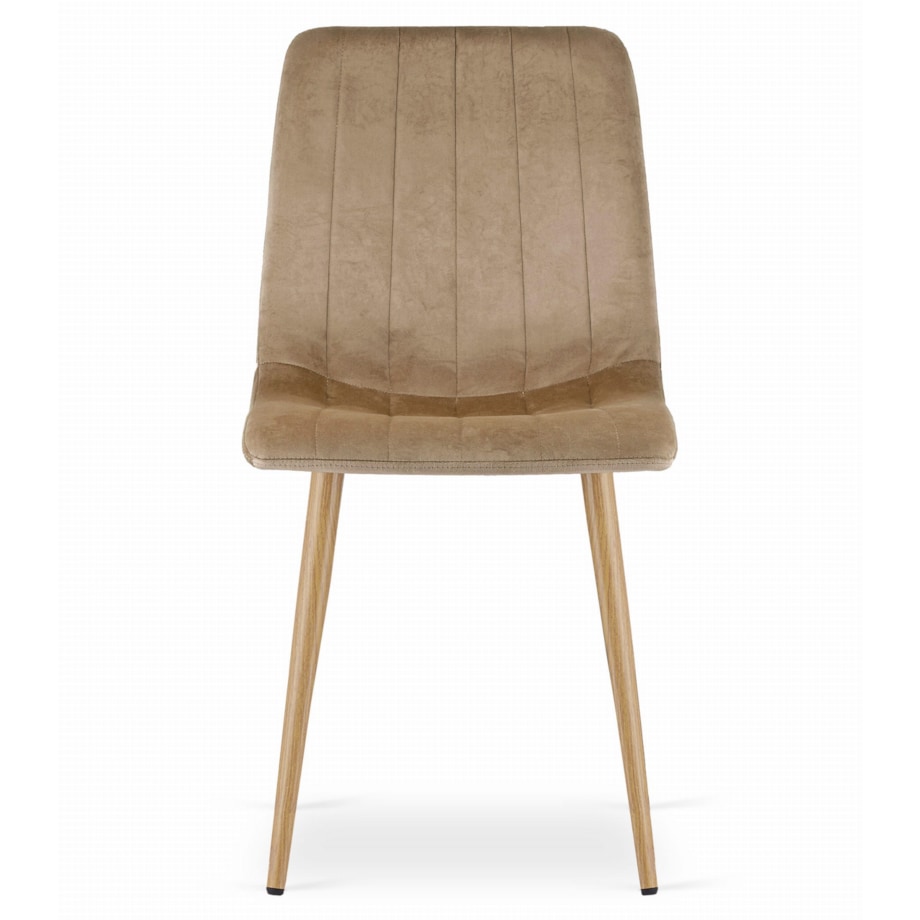 Krzesło Do Jadalni Kuchni Salonu Lava - Brązowy Aksamit / Nogi Kolor Drewna X 4