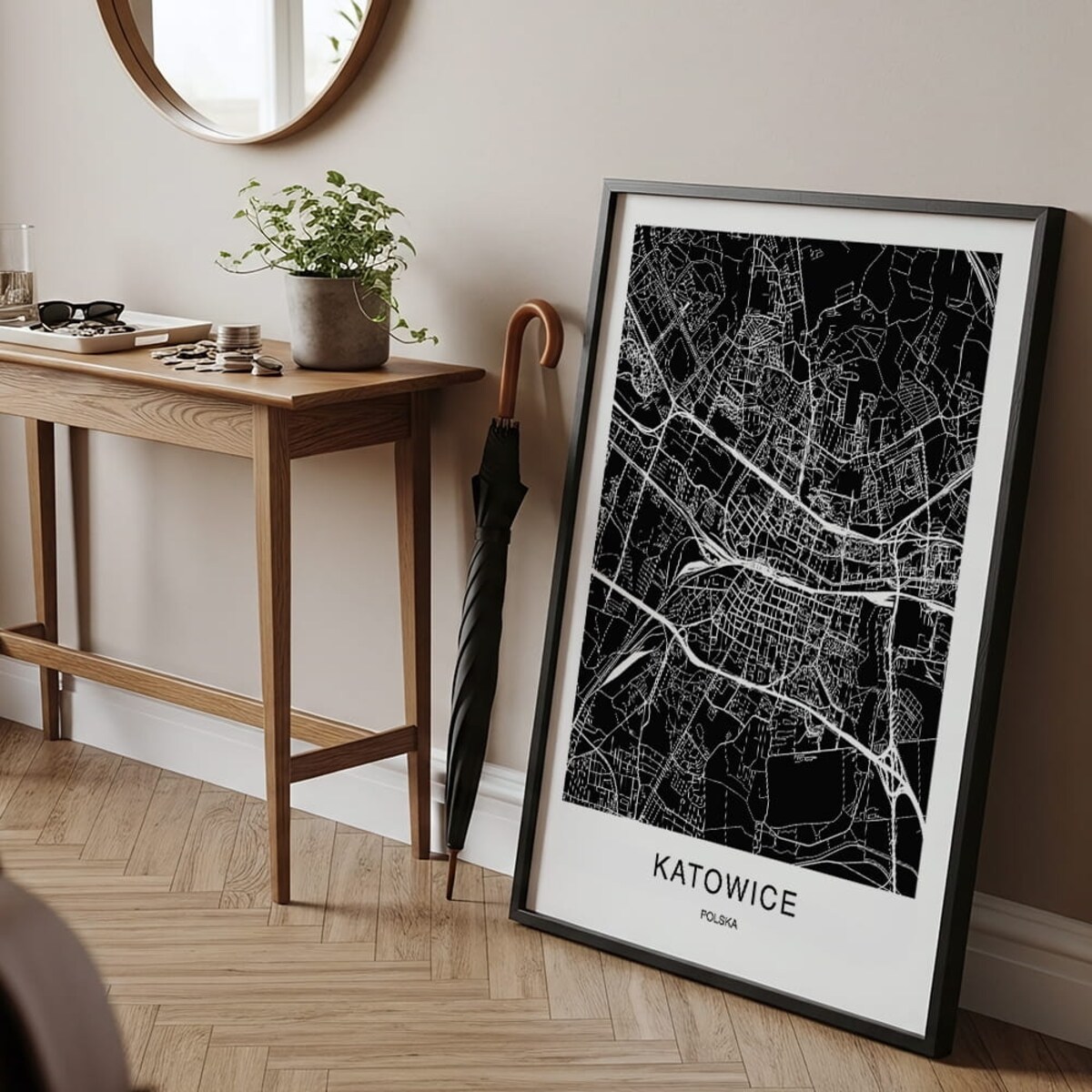 plakat katowice mapa 50x70