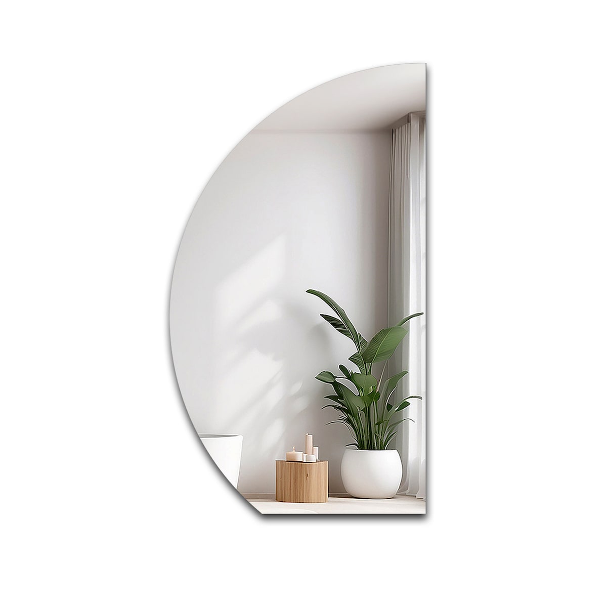 Lustro łazienkowe półokrągłe ze ściętym dołem - HELENA