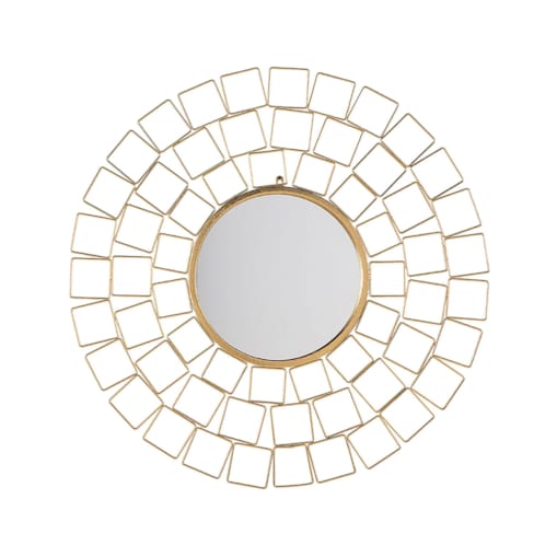 Metalowe okrągłe lustro ścienne ø 90 cm złote LABRIT