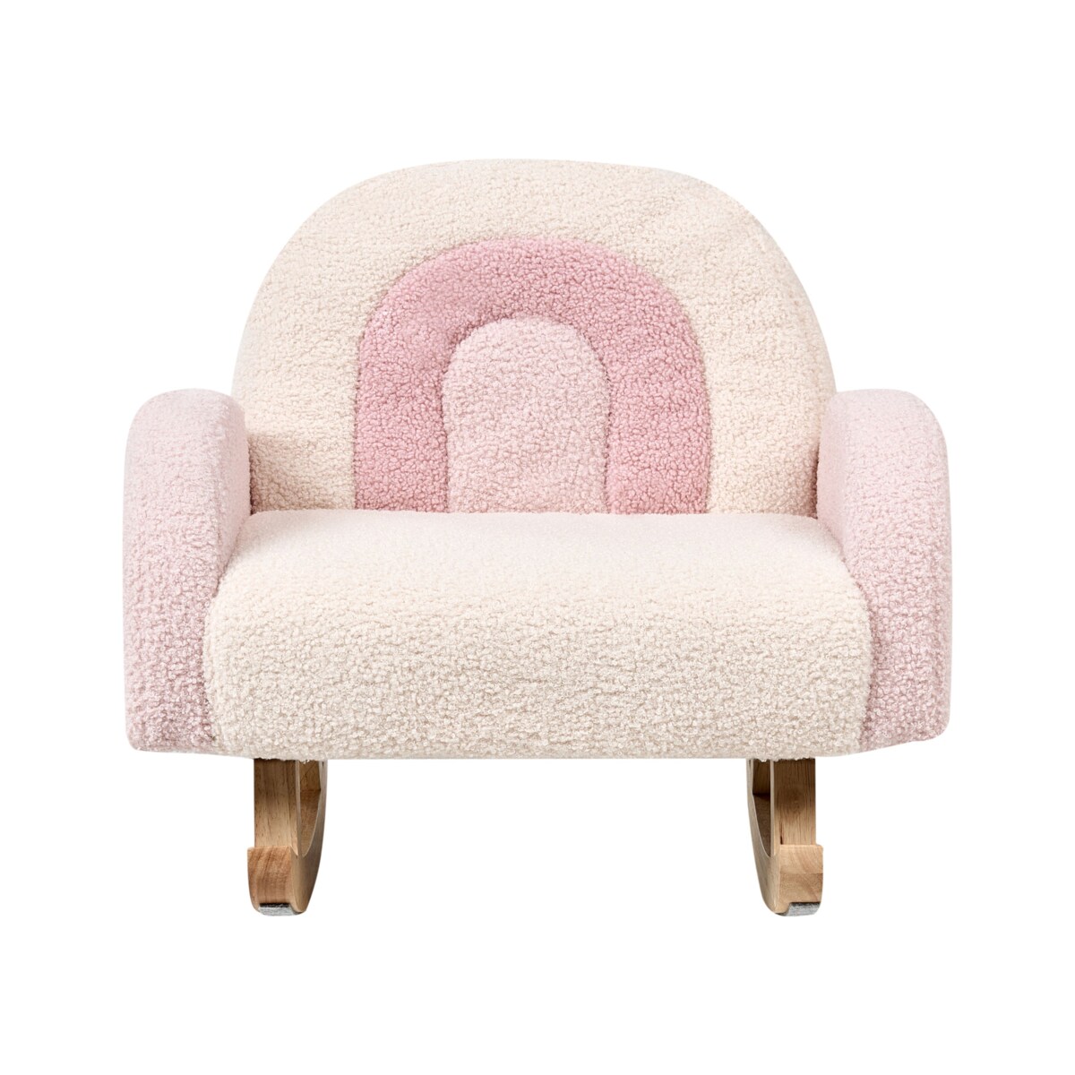 Fotel bujany dziecięcy boucle różowy OMBO