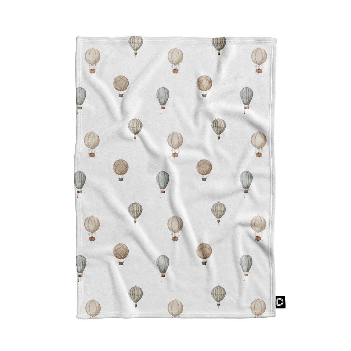 Koc pluszowy OCEAN DREAM dla dzieci wzór D123 | senne balony - 135 x 100 cm