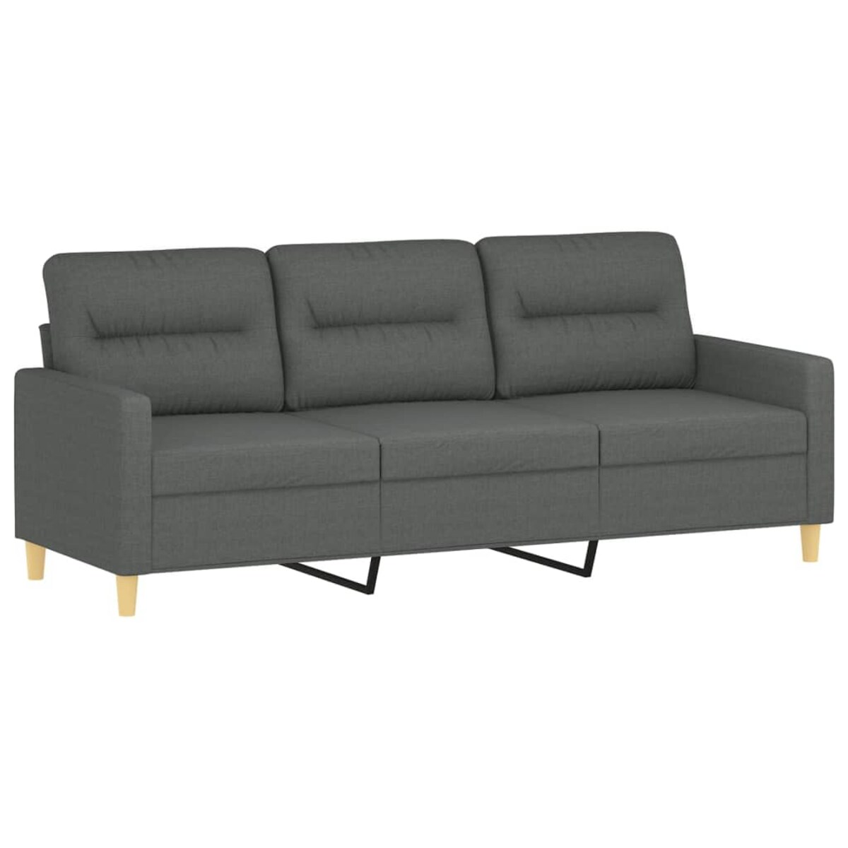 vidaXL 3-osobowa sofa z poduszkami, ciemnoszara, 180 cm, tkanina