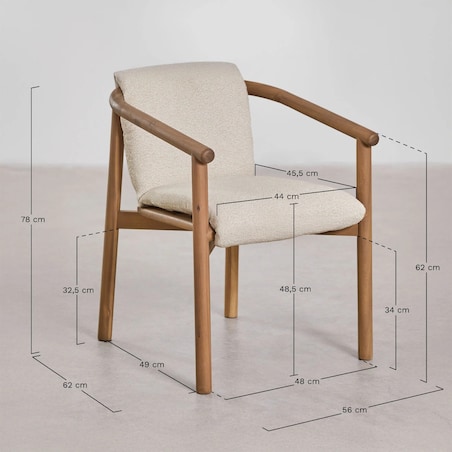 Stół ogrodowy Ø120 cm i 6 krzeseł, drewno akacjowe Danara/Elmina