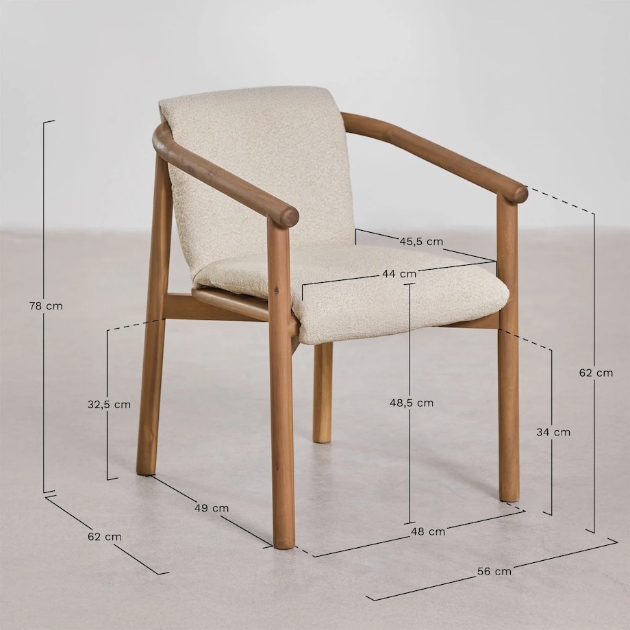 Stół ogrodowy Ø120 cm i 6 krzeseł, drewno akacjowe Danara/Elmina