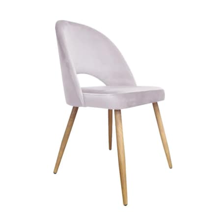 Krzesło ISKAR 2 VELVET jasno różowe/dąb