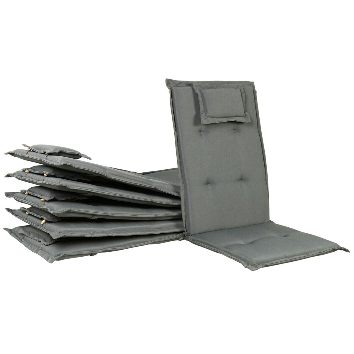 Zestaw 6 poduszek na krzesła ogrodowe szary TOSCANA/JAVA