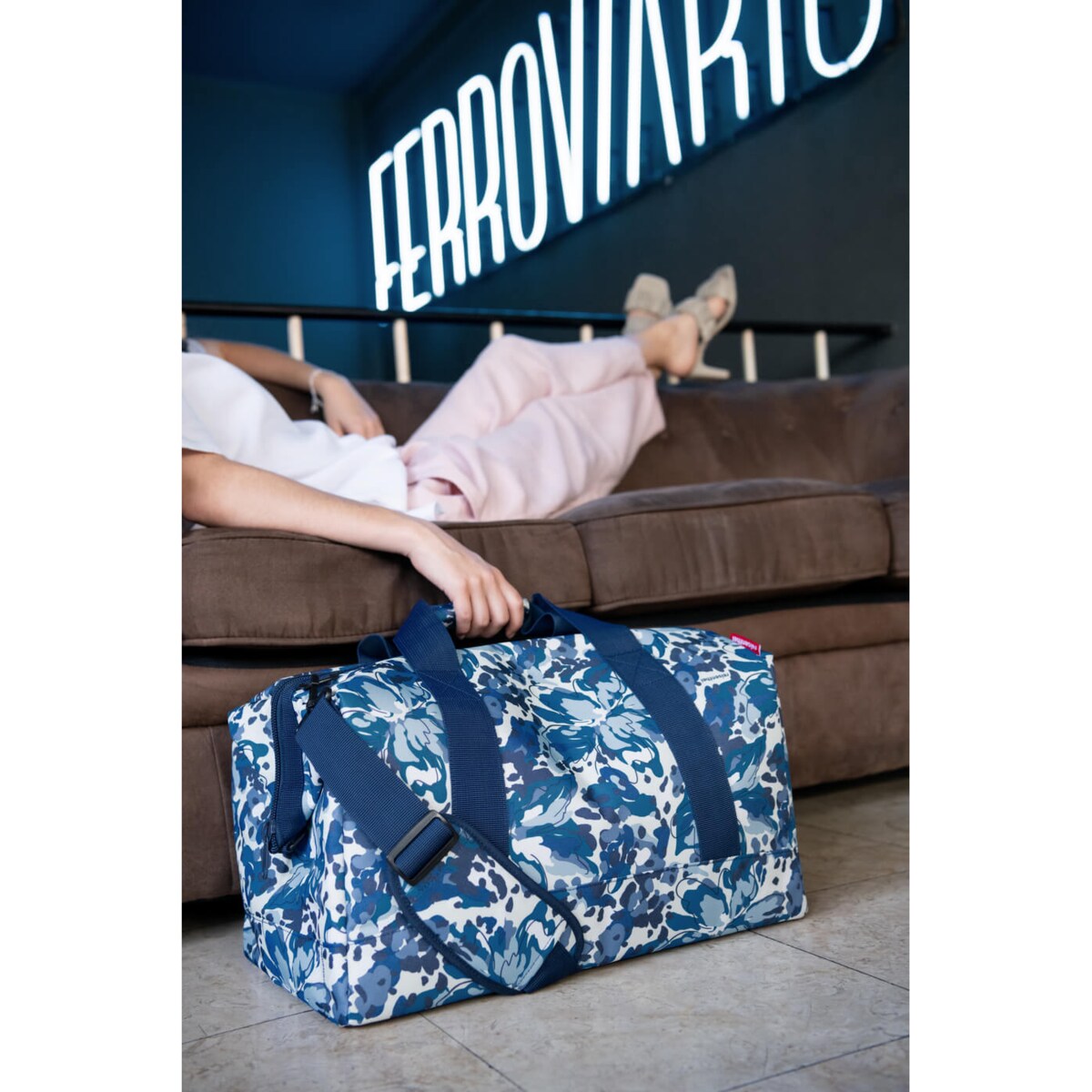 Torba ALLROUNDER L, flora blue