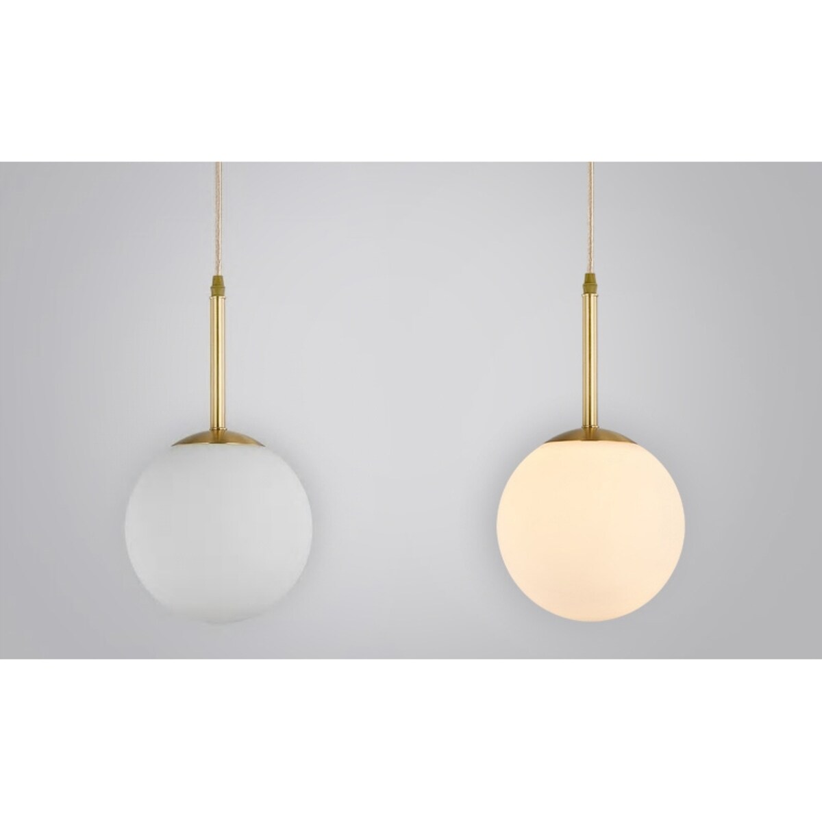 Lampa Wisząca Sufitowa Szklana Biała Mleczna Gold